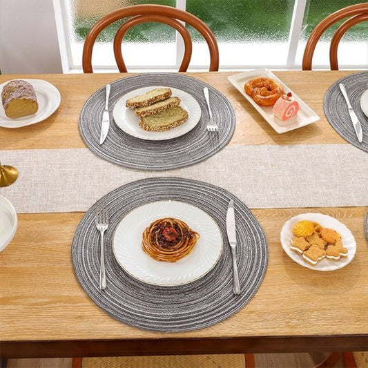 Set de table rond | Élégant Lavable - Cuisineetplus