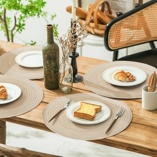 Set de table rond | Élégant Lavable - Cuisineetplus